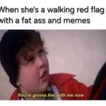 Child in beanie saying "You're gonna live with me now" under text about red flags.