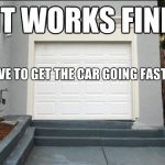 A house with a garage at the top of stairs, making it impossible to drive in.