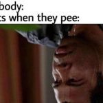 Meme showing funny perspective about bat peeing
