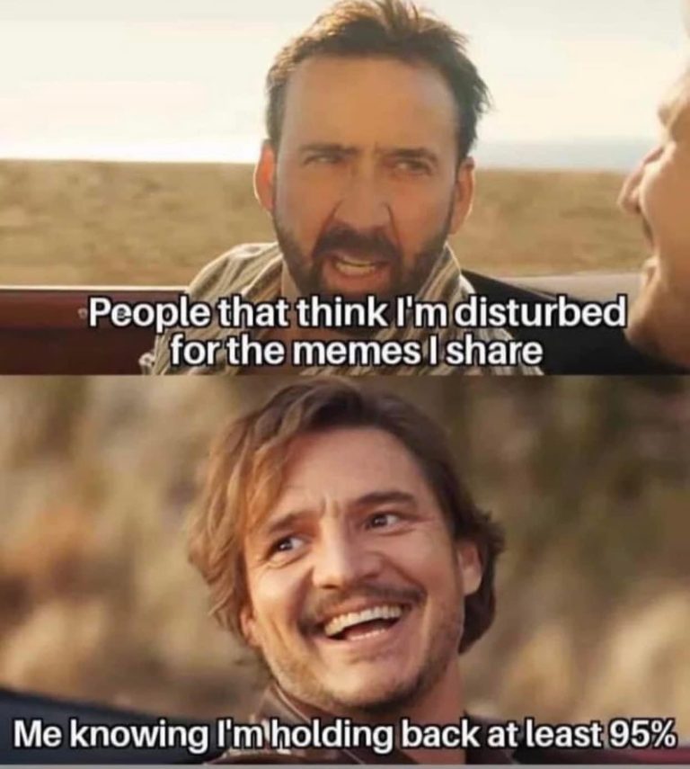 Two men discussing meme humor with funny expressions