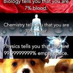 Science explains anatomy with a cute puppy highlighting you're 100% cute.