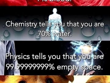 Science explains anatomy with a cute puppy highlighting you're 100% cute.