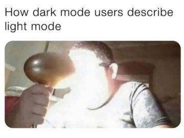 Person shielding eyes from a bright light, comparing tech modes.