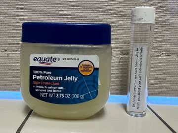 Petroleum jelly with prank voicemail about car warranty