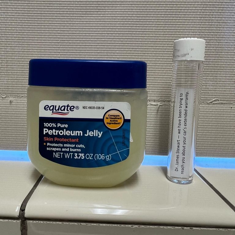 Petroleum jelly with prank voicemail about car warranty