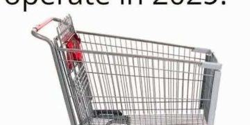 Shopping cart labeled as the most expensive vehicle in 2025.