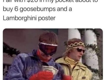 Person enthusiastically counting money for a Scholastic Book Fair.