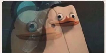 Penguin looking spaced out with text about zoning out in conversations.