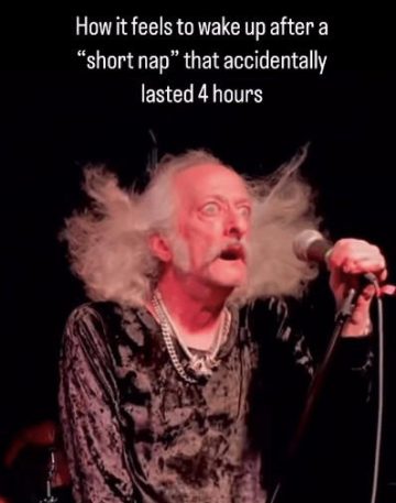 Man waking up disoriented after a long accidental nap.