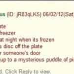 Screenshot of an anonymous prank involving frozen pee for a funny fail.