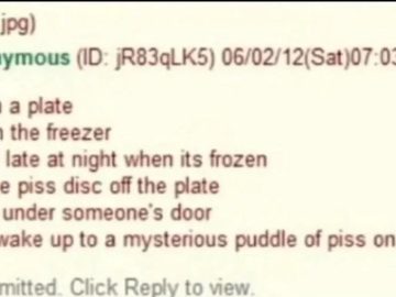 Screenshot of an anonymous prank involving frozen pee for a funny fail.