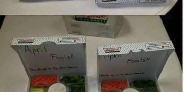 Krispy Kreme box reveals veggie tray surprise prank.