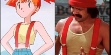Cheech and Misty wearing identical outfits side-by-side.