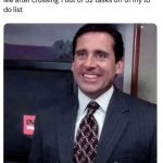 Man smiling proudly after completing one tiny task on a long to-do list.