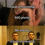 Funny meme showing girls with lots of photos and guys with one picture.