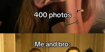Funny meme showing girls with lots of photos and guys with one picture.