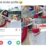 Jesus-themed Tinder profile with wine pouring humor.