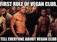 Parody meme of Fight Club with a vegan twist