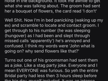 Wedding planner shares story of prank gone wrong at a wedding.