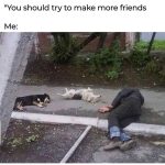 Person and two dogs lying on sidewalk in relaxation mode.