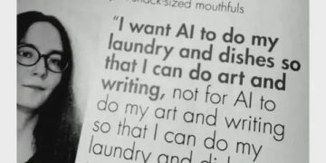 Meme about using AI for chores to do more art and writing.