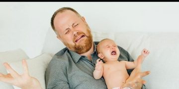 Dad and crying baby joke about having another child.