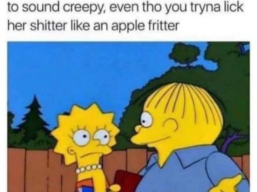 Cartoon characters in an awkward conversation about dating humor.