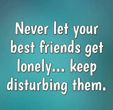 Humorous quote about keeping best friends from getting lonely by annoying them.