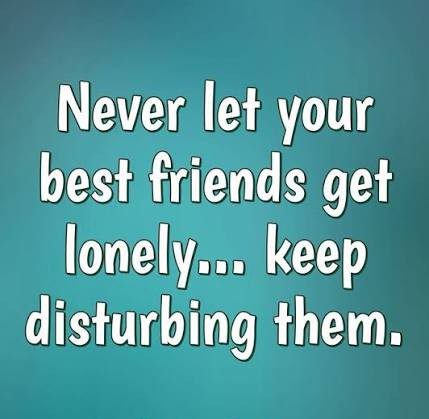 Humorous quote about keeping best friends from getting lonely by annoying them.