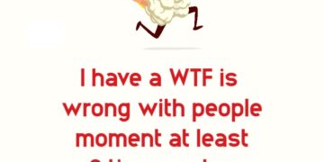 Cartoon brain on fire saying "WTF is wrong with people?"