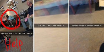 Person accidentally leaves flash on while trying to take a sneaky photo.