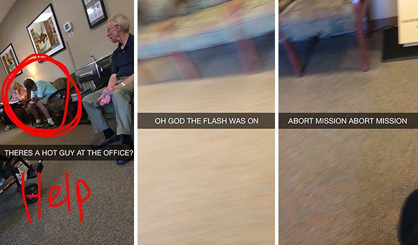Person accidentally leaves flash on while trying to take a sneaky photo.