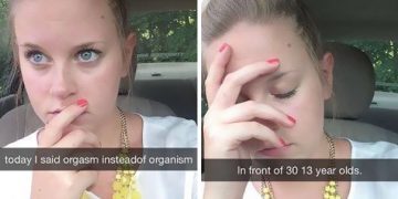 Teacher facepalms after classroom slip-up with wrong word.