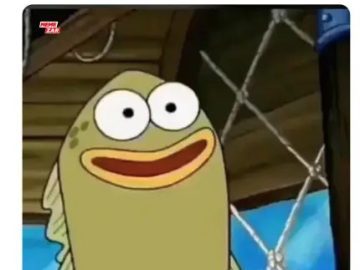 A cartoon character smiling cluelessly with text about not hearing.