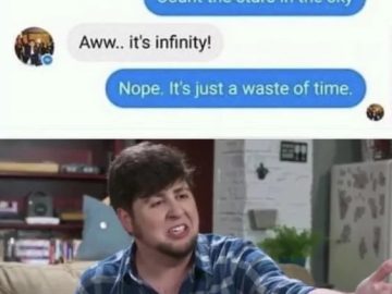 A brutal relationship text exchange with a savage twist.