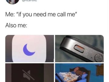 Meme showing Do Not Disturb settings and sleeping person