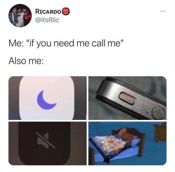 Meme showing Do Not Disturb settings and sleeping person