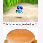 Dory turns into a fish sandwich meme with dark humor.