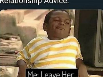 Kid giving funny relationship advice to leave her