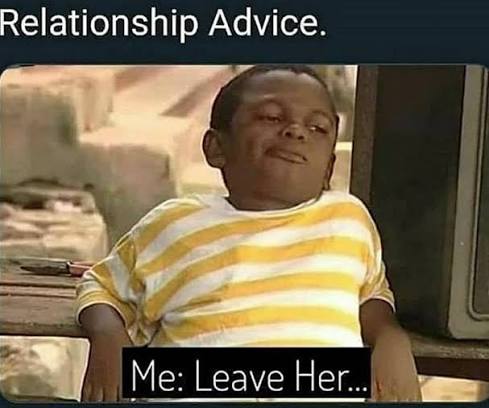 Kid giving funny relationship advice to leave her