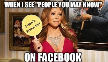 Meme with "People You May Know" caption and humorous response.