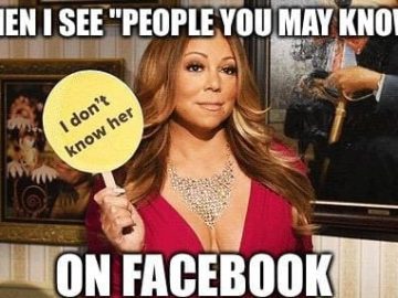 Meme with "People You May Know" caption and humorous response.