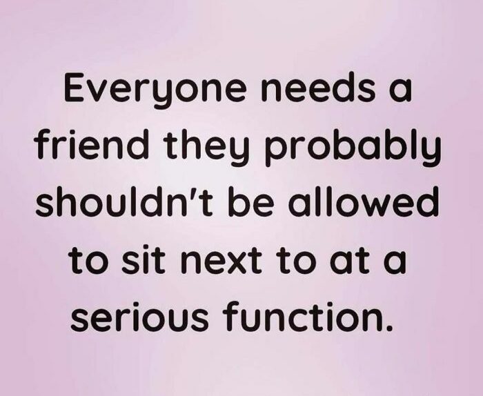 Humorous quote about sitting next to a friend at a serious event