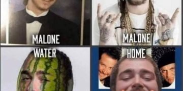 A meme showing four different humorous variations of Post Malone.