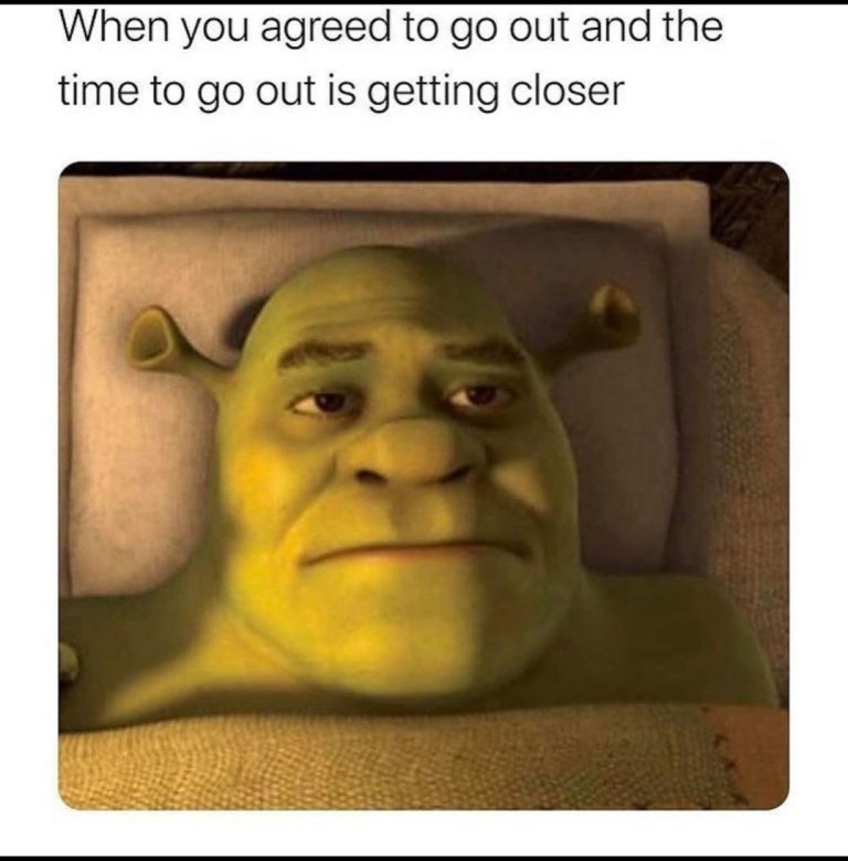 Shrek looking uncomfortable about going out