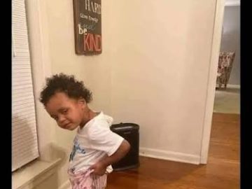 Little kid looking tough while drunk confidence kicks in