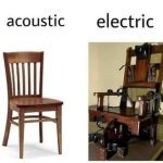 Acoustic vs. Electric chair meme with a twist of dark humor.