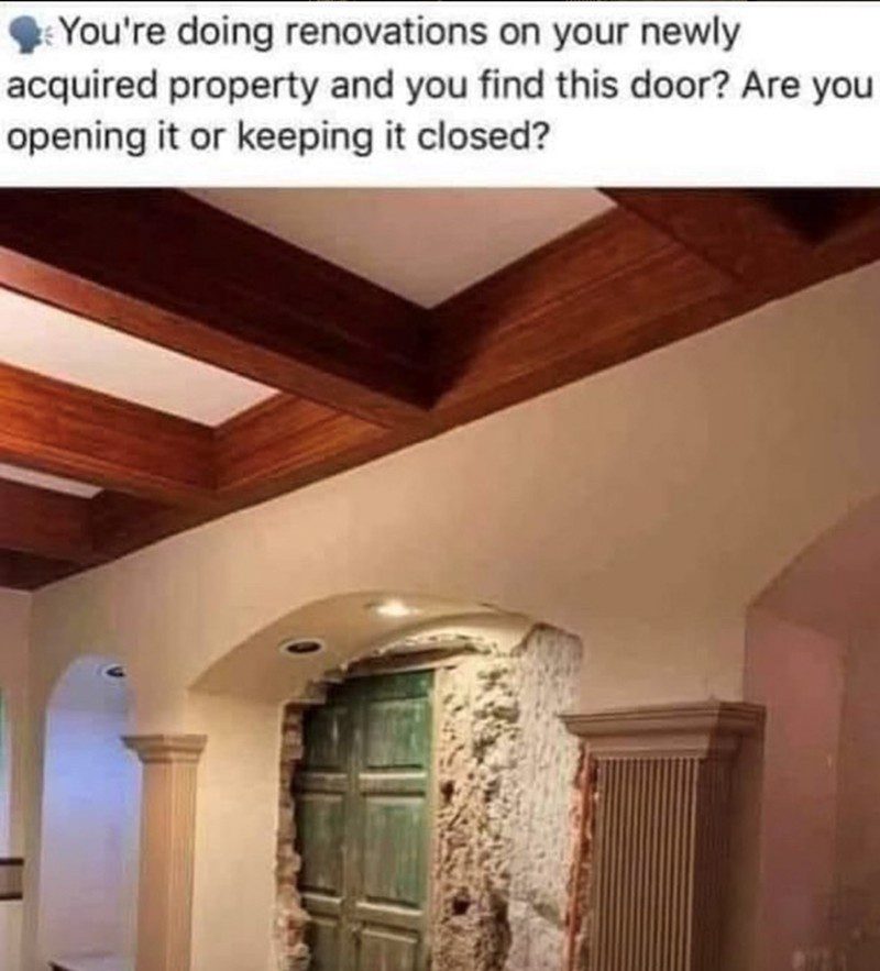 A mysterious hidden door in a renovated property.