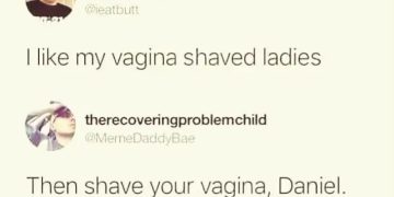 Funny Twitter exchange about shaving preferences with a savage comeback.