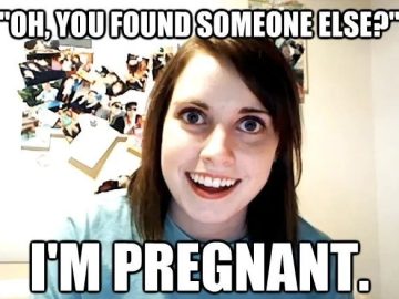 Overly Attached Girlfriend meme with intense expression and text.